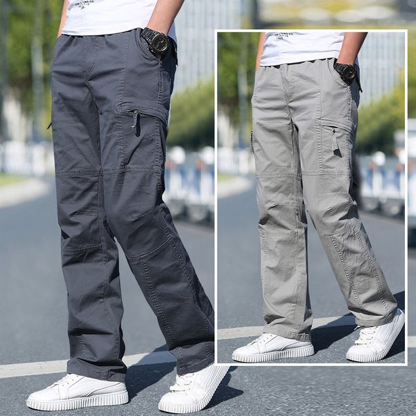 Pantalon Cargo en coton pour hommes, pantalon de travail, sport, Jogging, entraînement, salopette de haute qualité, coréen, grande taille, pantalon droit ample