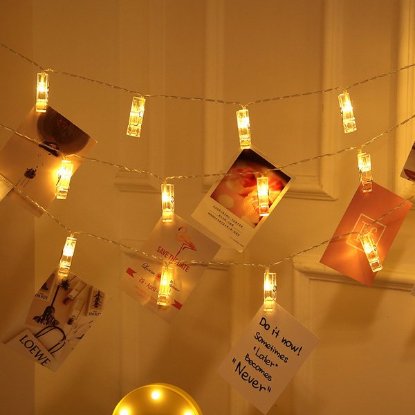 String Lights 1.5M/3M/6M LED Photo Clips Fairy Lights Outdoor Battery Operated Garland Christmas Decoration Party Wedding Xmas