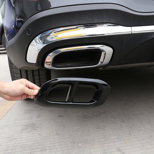 For 2020-22 Mercedes-Benz GLE 350 GLE 450 GLC GLS W167 X253 X167 2020 ABS Car Muffler Exhaust Pipe Tail Cover Decorative Sticker