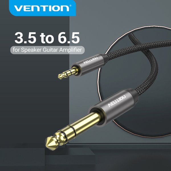 Vention 6.5 à 3.5 Jack Aux câble adaptateur pour haut-parleur amplificateur de guitare TRS câble Audio Jack 3.5mm à 6.5mm câble Audio auxiliaire