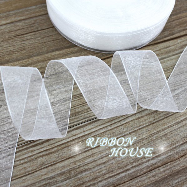 (50 yards/rouleau) 3/4 ''(20mm) rubans en Organza blanc emballage cadeau décoration rubans de noël