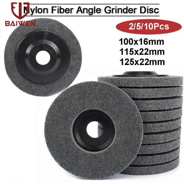 Disque de polissage en Fiber de Nylon Non tissé, 5 ", 4.5", 4“, disque abrasif, alésage de 100/115125mm, pour le métal