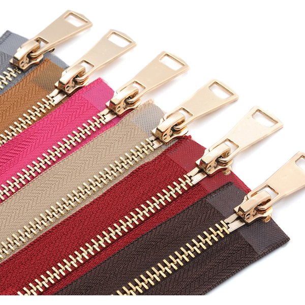 30/40/50/60/70/80cm 5# Colorful High Quality Open-End Auto-Lock Gold Metal Zipper Diy Handcraft For Clothing Garment Pocket