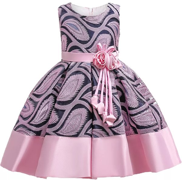 Robe à rayures à fleurs pour petites filles, robes de fête de mariage à fleurs, robe de princesse de noël pour enfants, vêtements pour filles