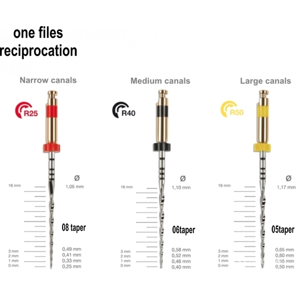 Limes dentaires alternatives 25mm R25/R40/R50, un seul fichier, fichier NITI, Instrument Endo pour dentisterie endodontique dentaire