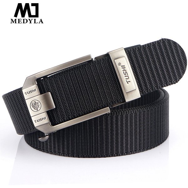 MEDYLA Taktischer Gürtel Nylon Militär Armee Gürtel Outdoor Metallschnalle Polizei Heavy Duty Herren Training Jagdgürtel