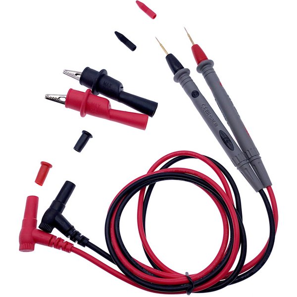 1 Pair 10A 20A Digital Multimeter Probe Polyvinyl Chloride Wire Needle Tip Universal Test Leads with Alligator Clip