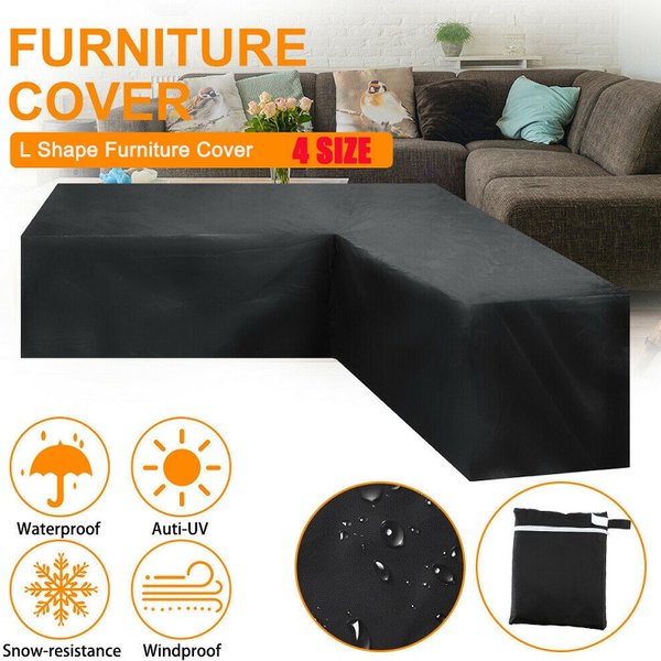 L-Shaped Sofa Waterproof Cover Furniture Cover Outdoor Garden Courtyard Rattan Sofa Dust-Proof V-Shaped Mold Cover