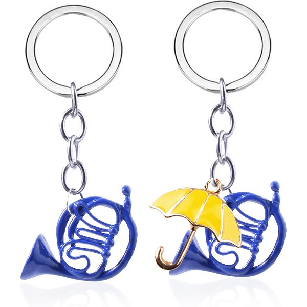 TV HIMYM comment j'ai rencontré votre mère porte-clés parapluie jaune bleu corne française pendentif porte-clés pour maman papa Festival cadeau bijoux
