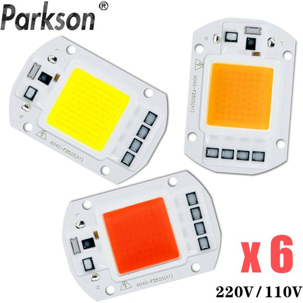 6 pièces/lot COB lampe à LED puce Diode grandir plante lumière AC 110V 220V 10W 20W 30W 50W LED perles boîte de lampe spectre complet pas besoin de pilote