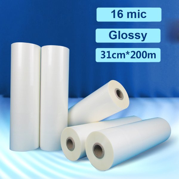 100/200M Glossy Matte Satin Clear 16Mic 18Mic 20Mic 27Mic 28Mic 30Mic 1" Core Hot Laminating Films Bopp for Hot Roll Laminator