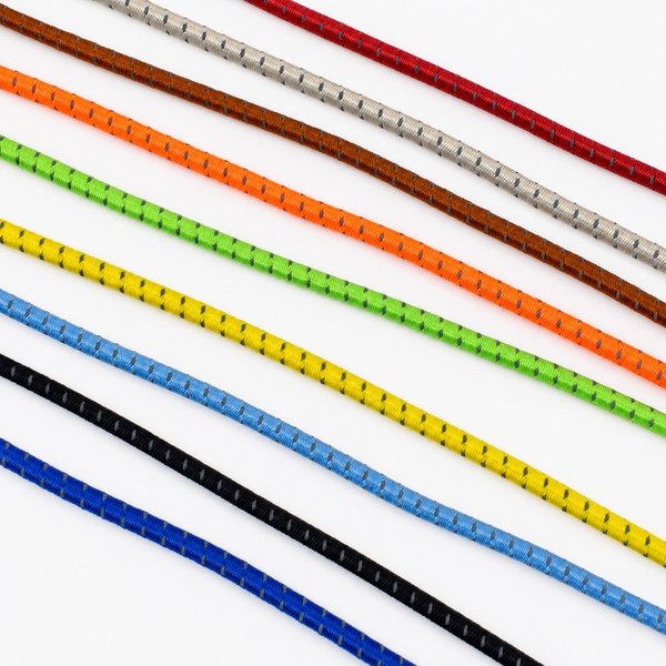 10/20/50/80M Corde élastique ronde de 3 mm, bandes de caoutchouc réfléchissantes pour bandeaux, cordons élastiques, lacets, cordons de serrage, bande élastique pour couture