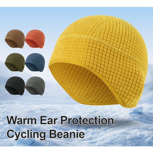 Fahrrad-Ohrenklappenmütze, Outdoor-Unisex-Mütze aus Gitterfleece, Thermomütze, Herbst-Winter, dehnbar, Ski-Helm-Innenfutter, winddichte Mütze