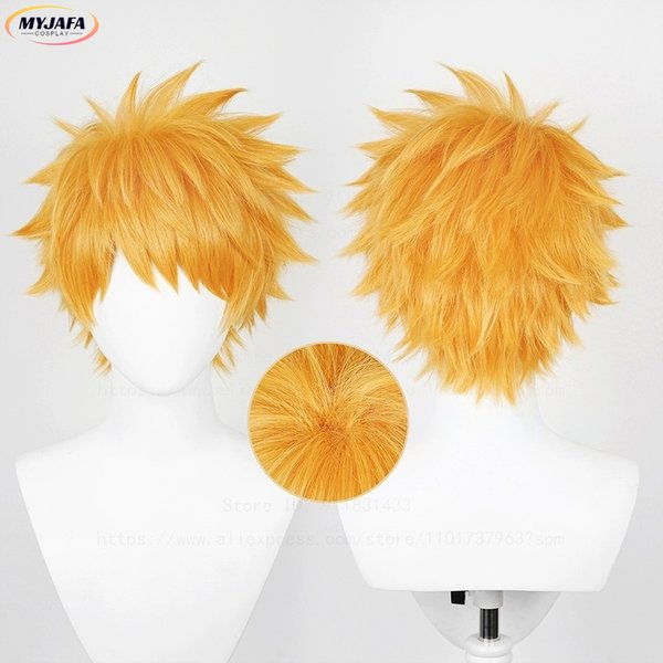 Hochwertige Ichigo Kurosaki Cosplay Perücke Bleach Cosplay Kurze Orange Hitzebeständige Kunsthaar Spiel Anime Perücken + Perückenkappe