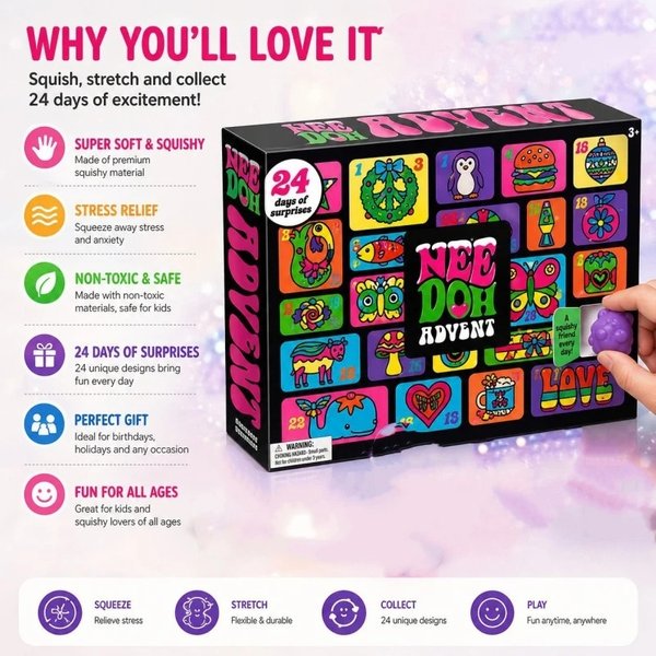 Surprise Blind Box Needoh Advent Calendar Gift For Children 24 Day Countdown New Year Family Friends Blind Box Party Toy Gift