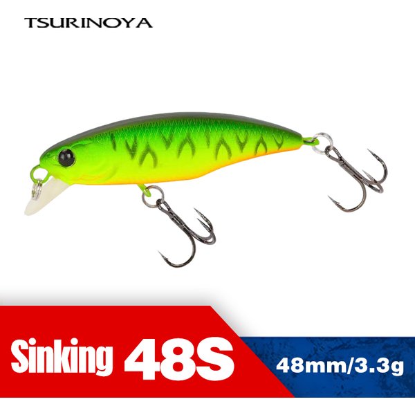 TSURINOYA 48S Mini Sinking Minnow DW69 48mm 3.3g Trout Game Area Fishing Lure River Stream Hard Bait Salmon Fake Fish Baits