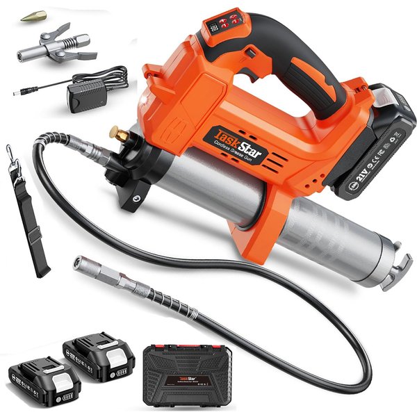 Zestaw elektrycznego pistoletu do smarowania Taskstar 10000PSI, ulepszona maszyna do smarowania 4,6 oz/min do ciągników i ciężarówek, kompatybilna z akumulatorem Makita 18V.