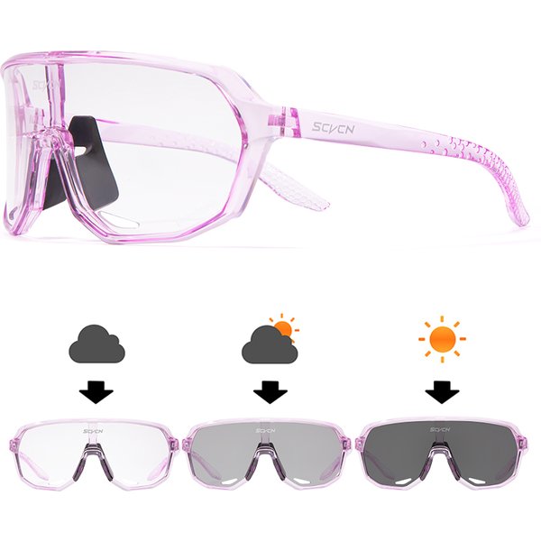 SCVCN Photochrome Sport-Sonnenbrille, Fahrradbrille für Herren, Berg, MTB, Fahrrad, Rennrad, Fahrradbrille, UV400, Damen, Fahren