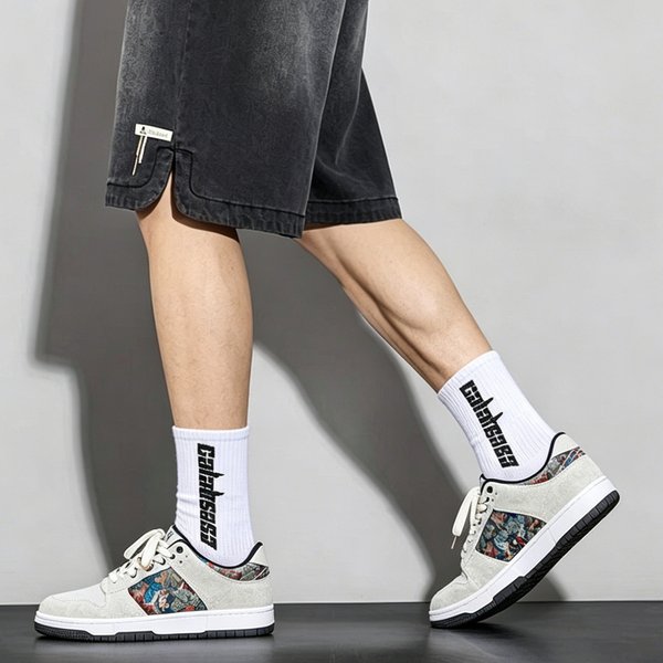 Unisex Canvas-Sneaker mit Stickerei, Runde Spitze, Schnürung, Chinesischer Stil, Lässige Sportschuhe für Paare, Streetwear, Trendige Luxusschuhe