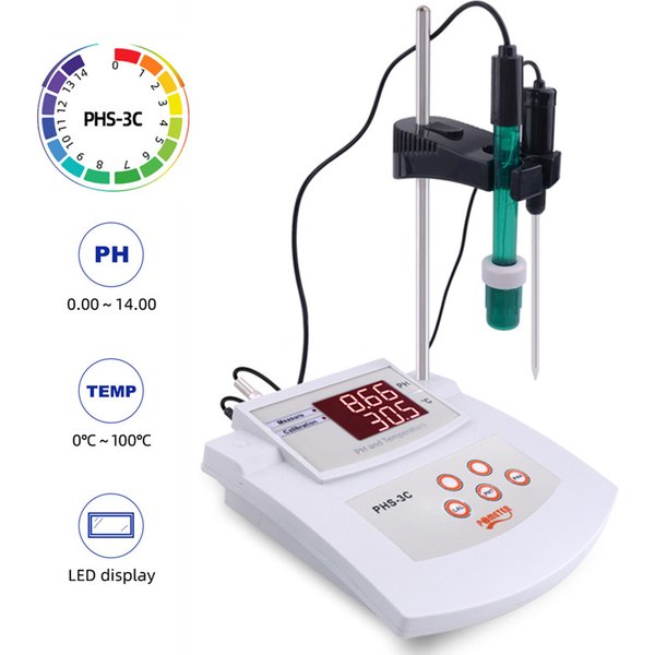 Testeur de PH/température 2 en 1, analyseur de qualité de l'eau, calibrage automatique de bureau, compteur d'acidité pour laboratoire, Aquarium, piscine, prise ue