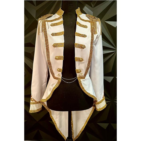 In Stock Ringmaster Jacket Regency Queen Red Fringed Military Tuxedo Women Gothic Steampunk Victorian Officer Hussar Uniform Top