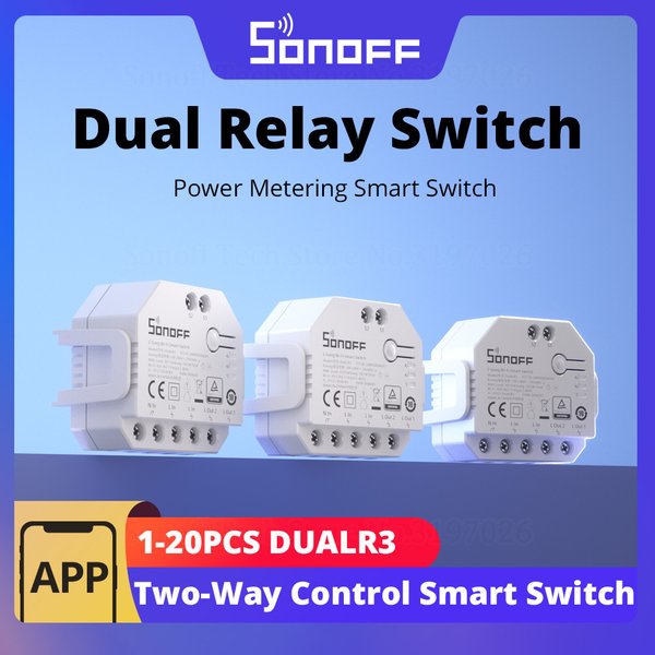 SONOFF-Commutateur intelligent de mesure de puissance MINI DIY, citations de touristes DUALR3, contrôle bidirectionnel de la maison via eWeLink, Alexa, Google, Tech, 1-20 pièces