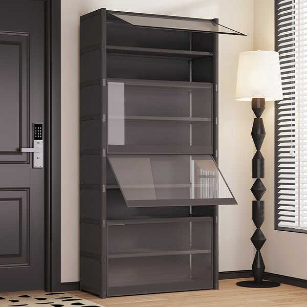 Étagère à chaussures grande taille anti-poussière et transparente de niveau 5-9, armoire à chaussures, peut accueillir 12-24 paires d'organisateurs de étagère à chaussures, armoire à chaussures,