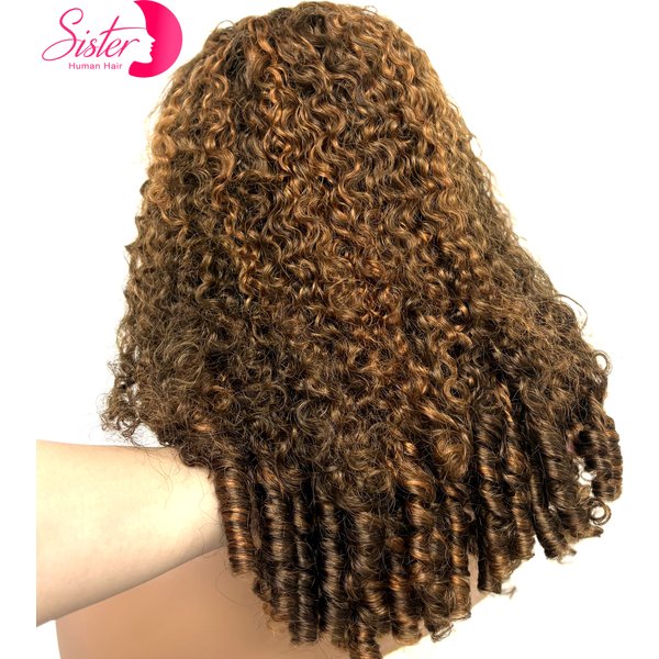 5x5 Glueless Highlight Burmese Bouncy Spiral Curly Human Hair Wigs 350% Density Lace Closure Curly Wig for Women PrePlucked Remy