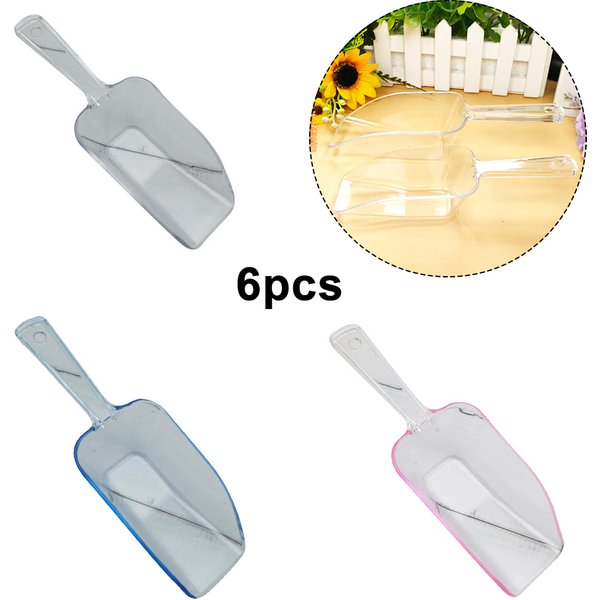 6Pc Mini-Plastic Ice Scoops Ice Scooper Ice Shovel For Wedding Birthday Party Dessert Candy Grain Flour Multifunctional Scoop