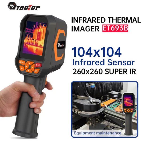 TOOLTOP ET693B 2,8-Zoll-Wärmebildkamera 104×104 Infrarotsensor -10~500 ℃ Temperaturmessung PC-Analyse 260*260 Super IR