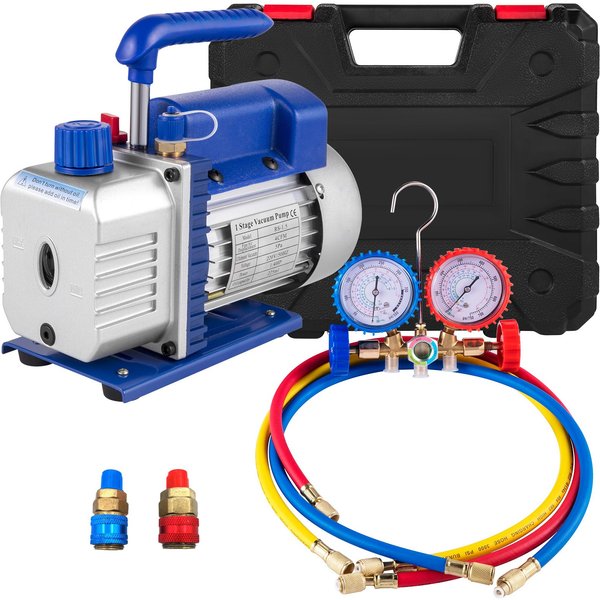 SucceBuy 4CFM 1/3 PS Vakuumpumpe Klimaanlage Kammer Vakuum-Trocknungspumpe HVAC-Kühlung R22 R12 R134A R502 Klimaanlagenadapter