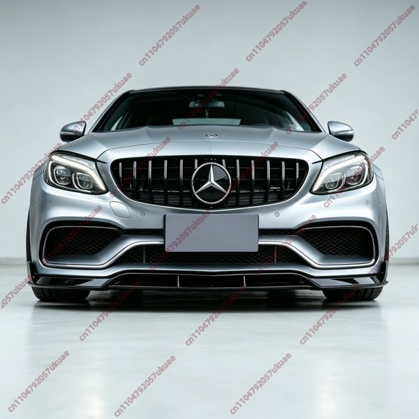 Frontstoßstangenlippe für Mercedes Benz C-Klasse W205 S205 C63 C63s AMG 2015-2021 Splitter Spoiler Diffusor ABS Hochglanz Schwarz Karosserie-Kit
