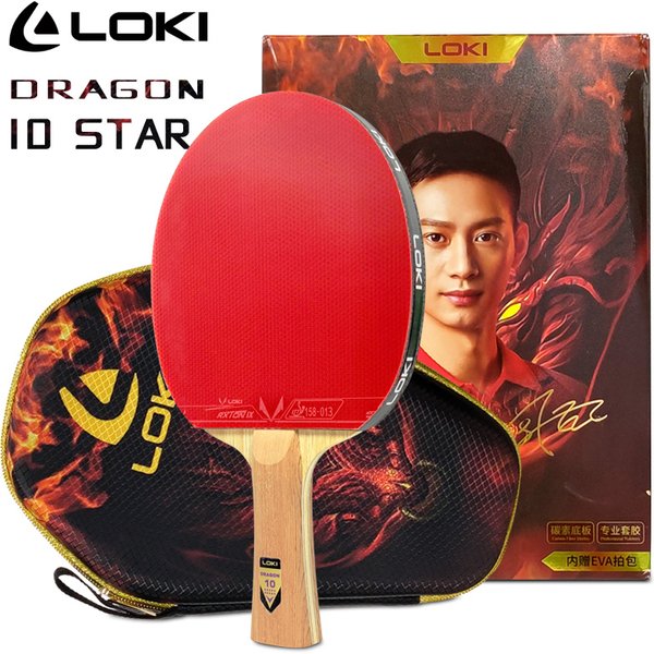 LOKI DRAGON 10 étoiles raquette de Tennis de Table professionnelle 5 bois 2 ALC raquette de Ping-Pong lame en carbone avec FH RXTON 9 & BH RXTON 7