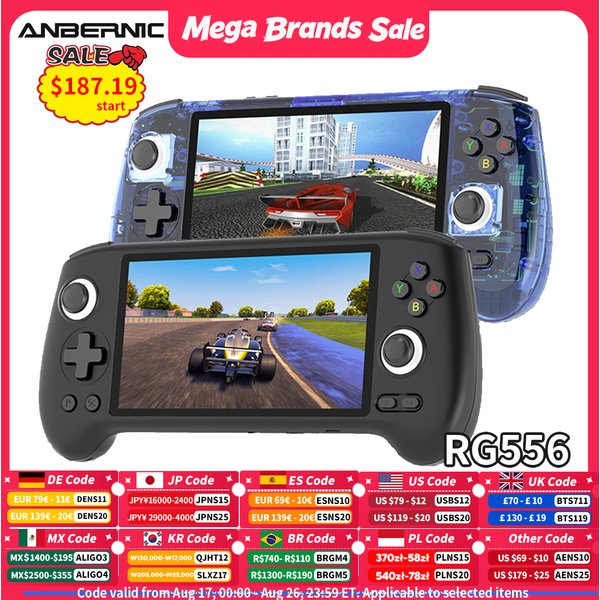 Anbernic RG556 Retro-Handheld-Spielkonsole mit Android 13 System, 5,48 Zoll AMOLED-Bildschirm, T820 Videoplayer, integriertem Hall-Trigger-Lüfter