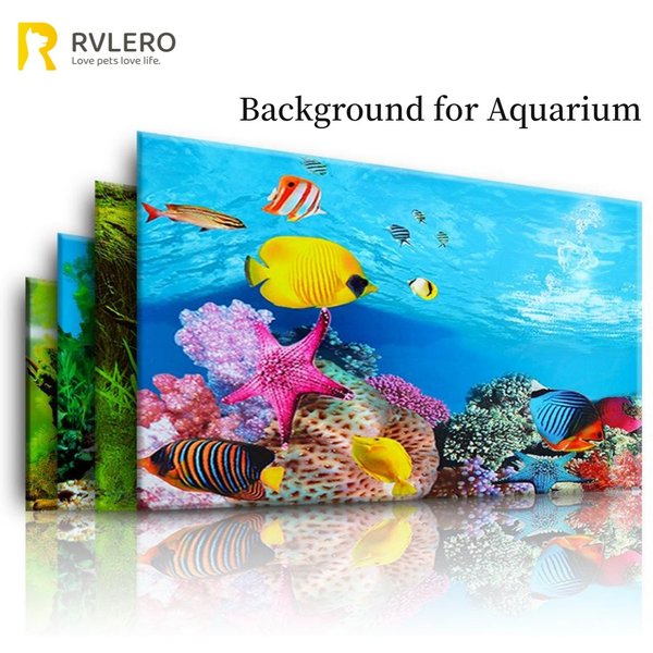 Background Aquarium 3D Sticker Poster Decoration Fish Tank Ocean Plants Double-sided Landscape Aquarium Ornament Accessories
