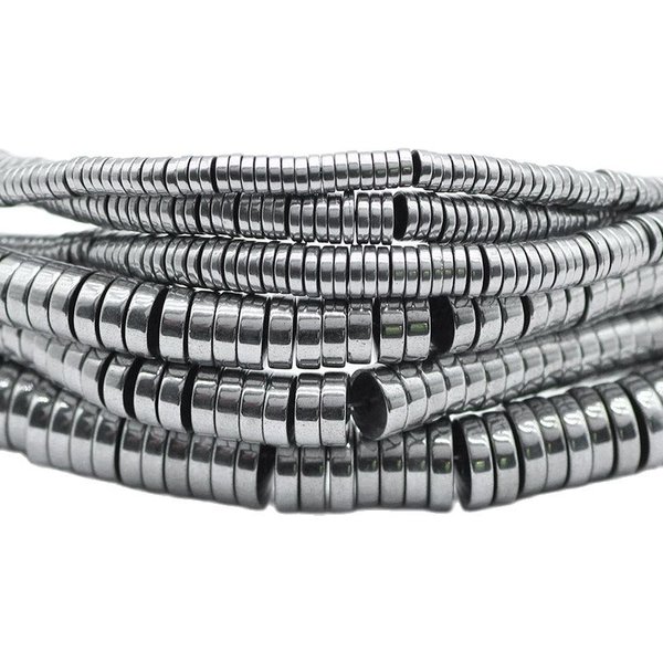 Münze Form Naturstein Silber Farbe Hämatit 3/4/6/8MM Flache Runde Spacer Lose Perlen für Schmuck Machen DIY Armband Erkenntnisse
