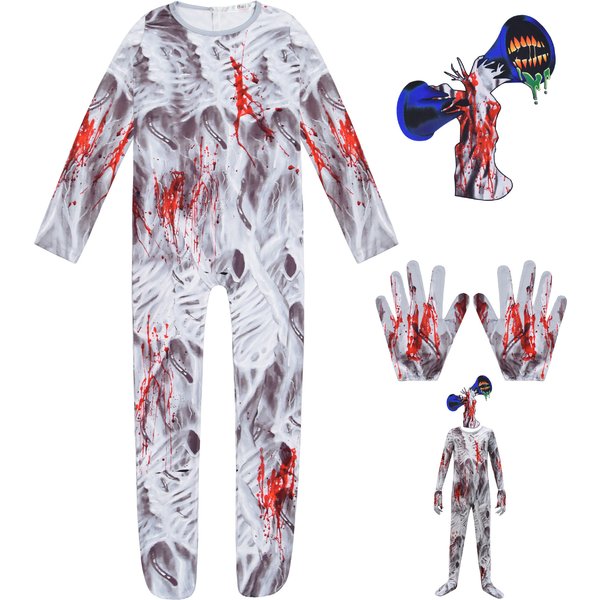 Costume de tête de sirène verte et rouge pour Halloween, body avec masque pour enfants, vêtements de fête de carnaval Anime pour garçons, cadeaux de noël
