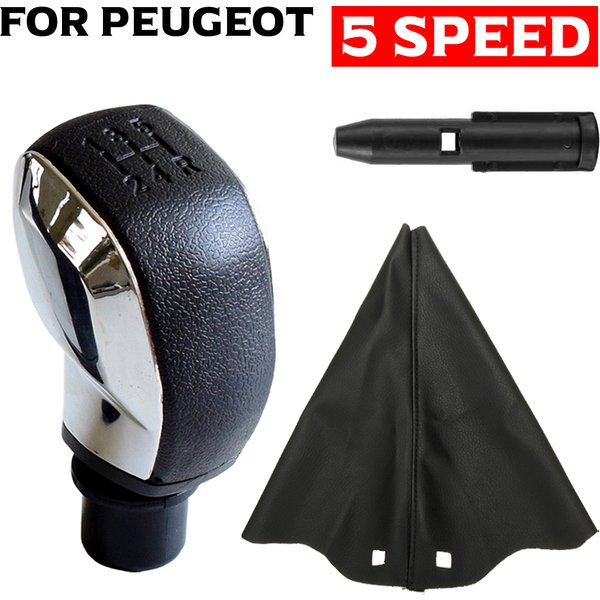 Pommeau de levier de vitesse ABS chromé pour voiture, manuel, 5 vitesses, pour Peugeot 106 107 206 207 306 307 308 3008 406 5008 605 807, nouveau