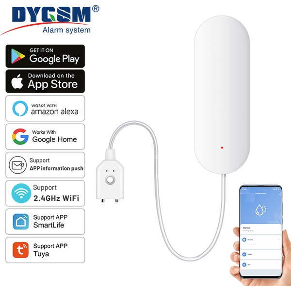 Tuya – capteur de fuite d'eau WiFi, détecteur de fuite d'eau pour maison intelligente, alerte d'inondation, Protection de sécurité de débordement Via Smart Life