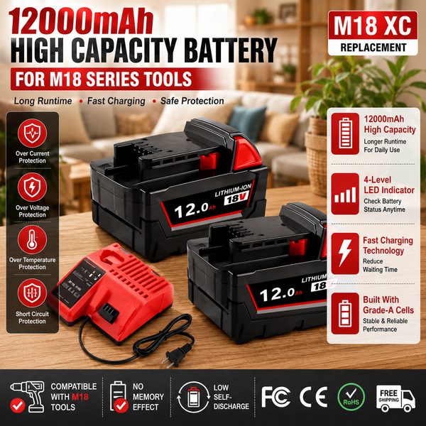 Elektrowerkzeug-Akku 18V Lithium-Ionen Ersatz für Milwaukee M18 48-11 M18B5