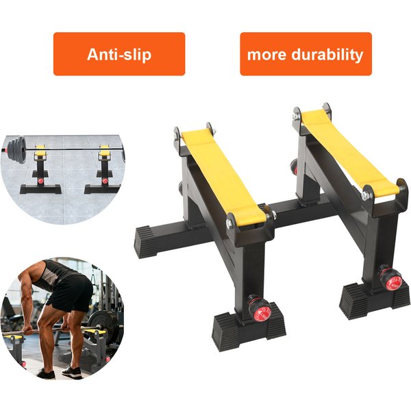 2-teiliges Gym Hard Pull Buffer Rack – Hochbelastbares Deadlift Stoßdämpfer-Pad, Rutschfeste Gummimatte für Gewichtheben, Geräuschreduzierendes Bumper Rack