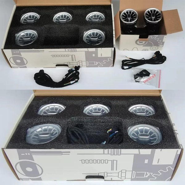 Pour Benz C/GLC/A/CLA/GLA/E/S/G Pour AMG W205 X253 W176 W117 W156 W213 W222 W464 Lampe de ventilation à LED avec lumière ambiante et buse de turbine
