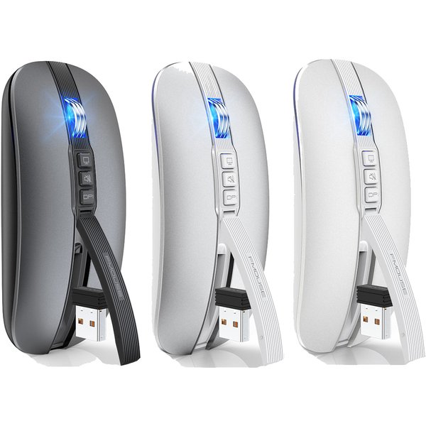 Souris silencieuse sans fil Bluetooth, double Mode, USB 2.4G, 2400DPI, silencieuse, charge de Type C, pour PC et ordinateur portable