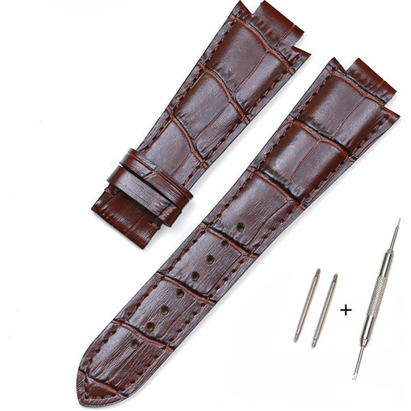 Haute qualité nouveau cuir de vache véritable mâle pour Tissot T60 ceinture Bracelet de montre avec boucle papillon Bracelet convexe 24x14mm