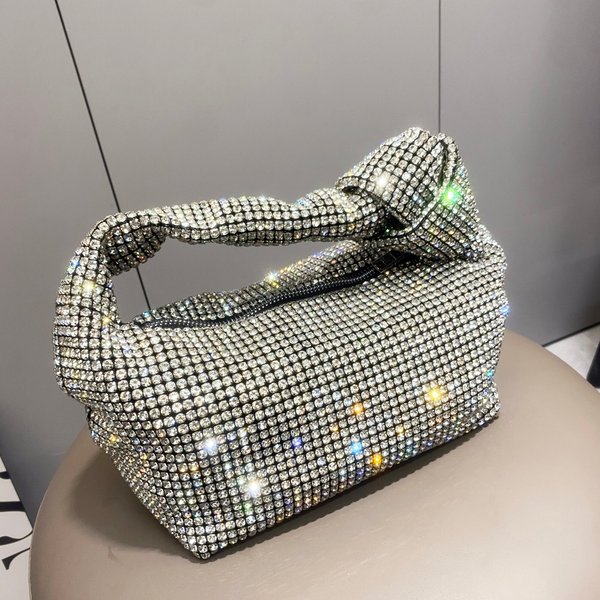 Poignée strass sac de soirée argent cristal sacs pour femmes sacs à main et sacs à main de luxe concepteur banquet sac