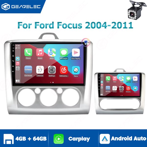Für Ford Focus 2004-2011: 9-Zoll 2Din GPS WiFi Android 14 Autoradio mit Carplay, Multimedia-Player