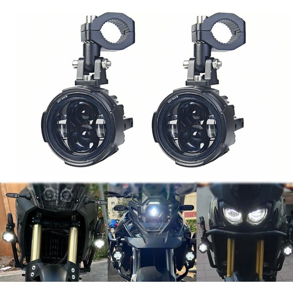 Lampe auxiliaire LED pour Moto, pour BMW R1200GS F800GS ADV Yamaha MT07 MT09 CRF1000L Africa Twin Kawasaki, antibrouillard