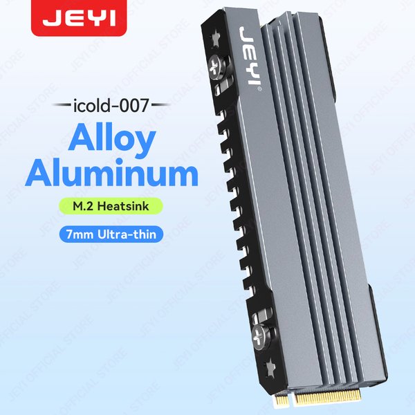 Dissipateur thermique JEYI M.2 SSD, refroidisseur en aluminium NVME NGFF avec coussin thermique en silicone pour PC / PS5 PCIE 2280 SSD Icold-007