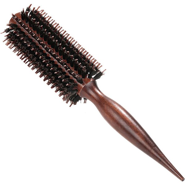 Hair Comb Natural Boar Bristle Rolling Brush Round Barrel Blowing Curling DIY Hairdressing Styling Tool