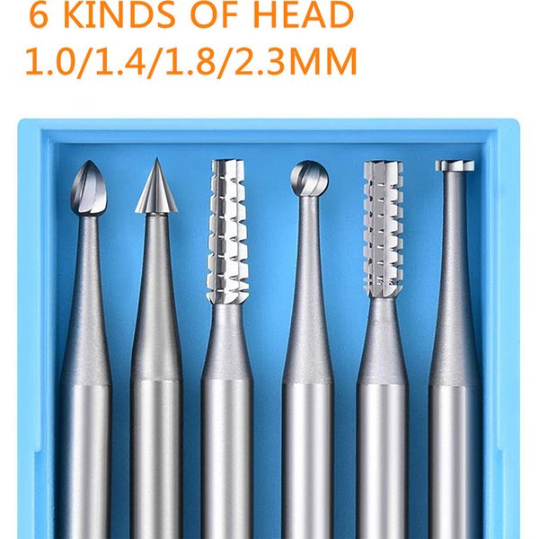 6 teile/satz 2,35 Griff Wolfram Stahl Gravur Cutter Elektrische Hohl Neue 204 Threading Maschine Olive Core Carving Cut 1,0-2,3mm